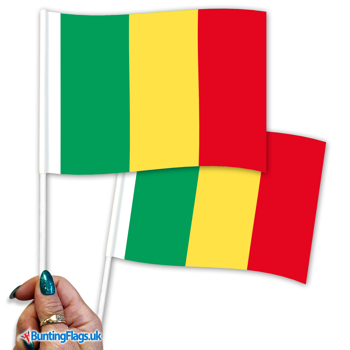 Mali hand waving flags