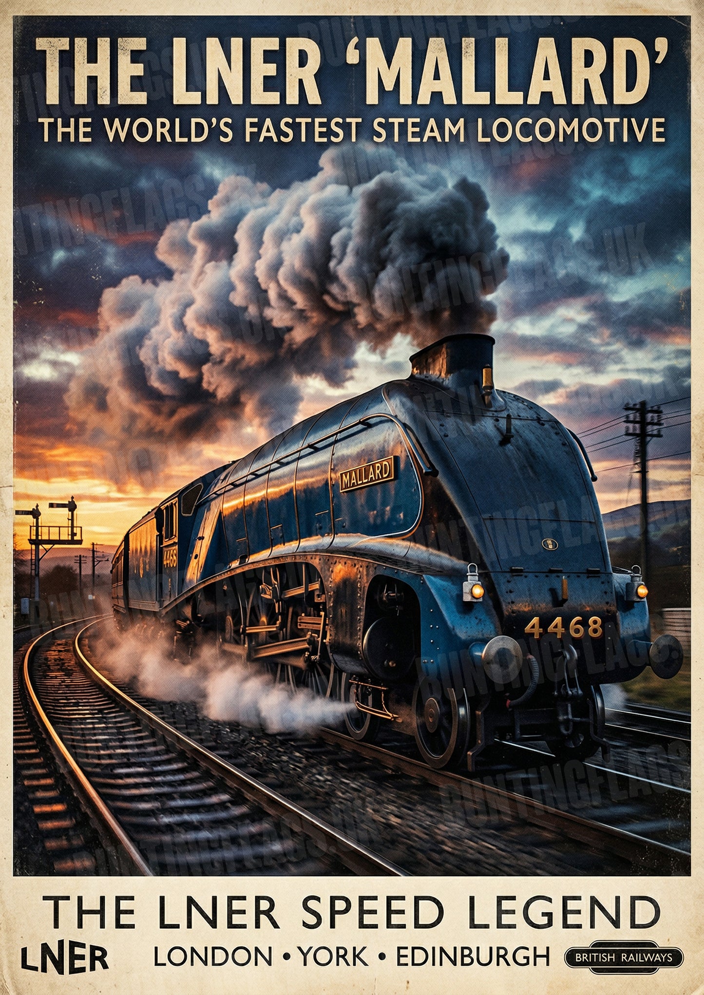 The Mallard – LNER Speed Legend – Vintage Travel Poster