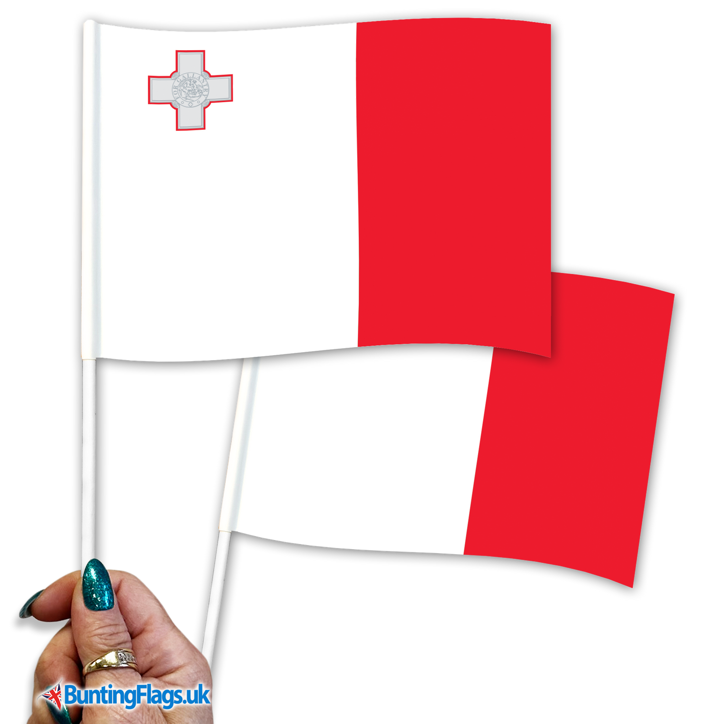 Malta hand waving flags