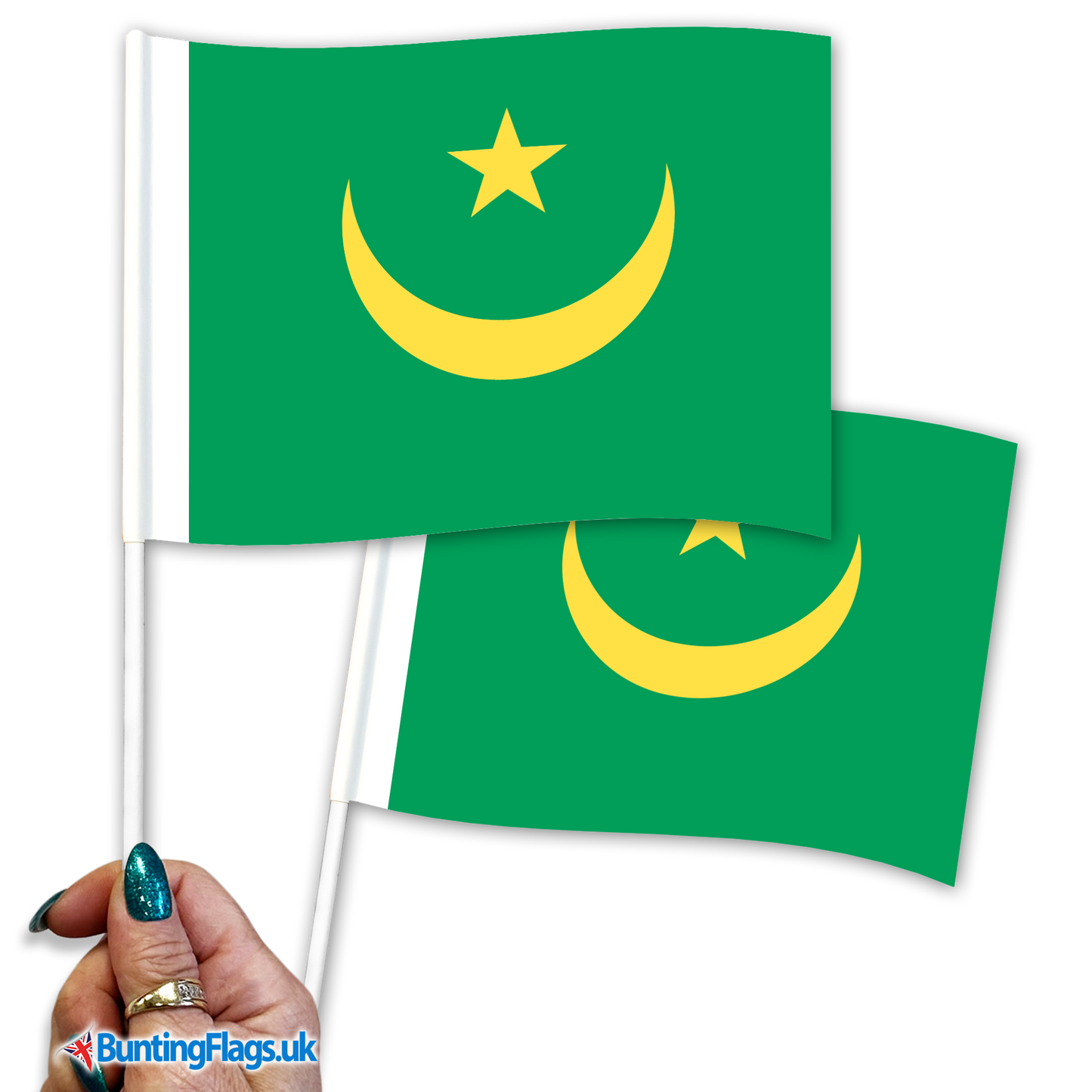 Mauritania hand waving flags