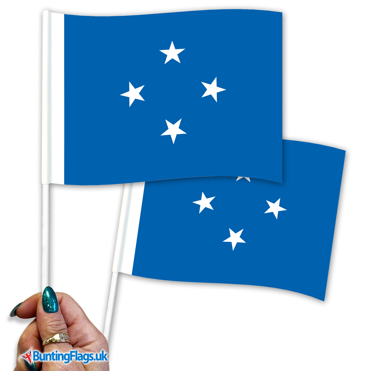 Micronesia hand waving flags