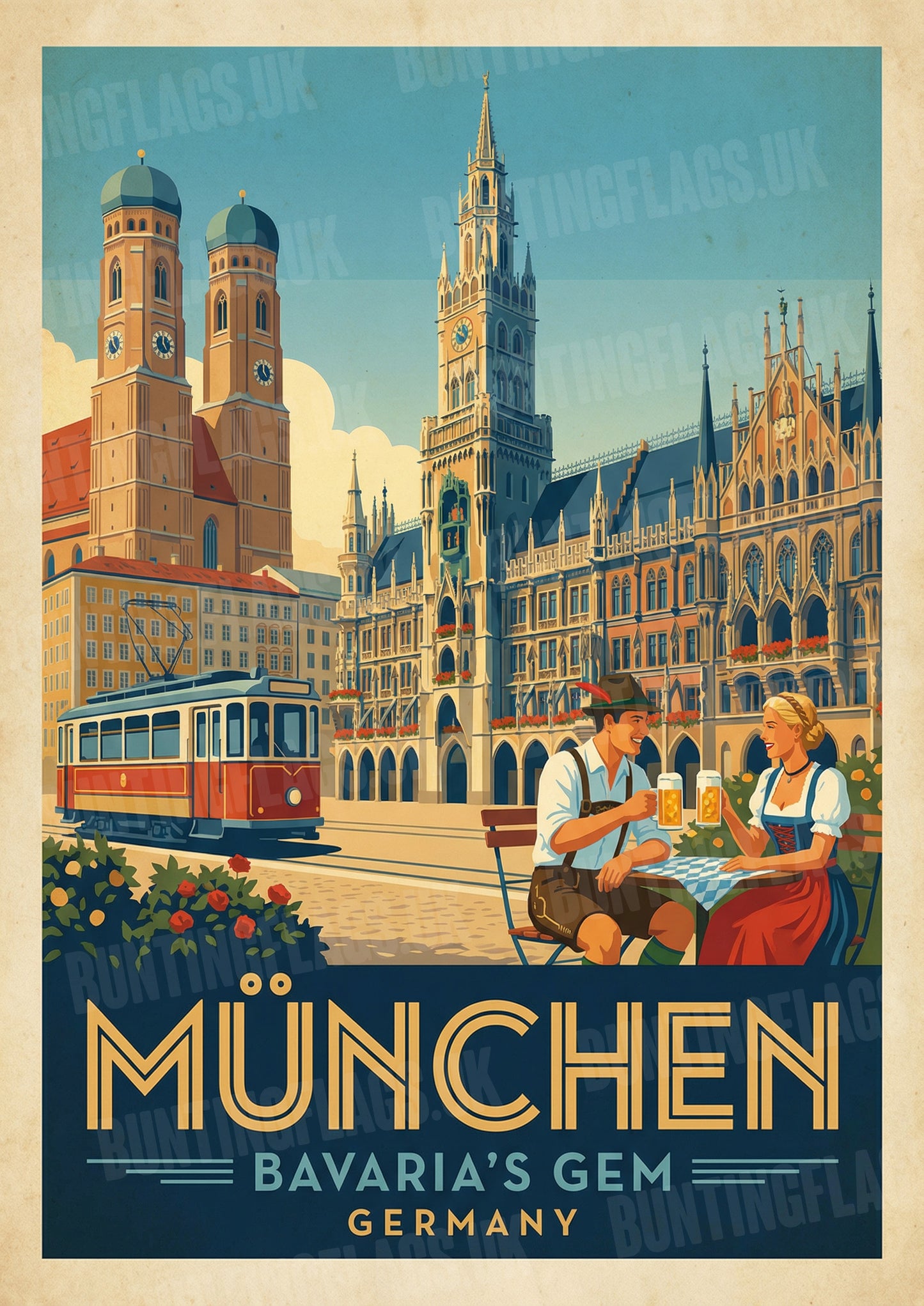 München: Bavaria's Gem – Vintage Travel Poster
