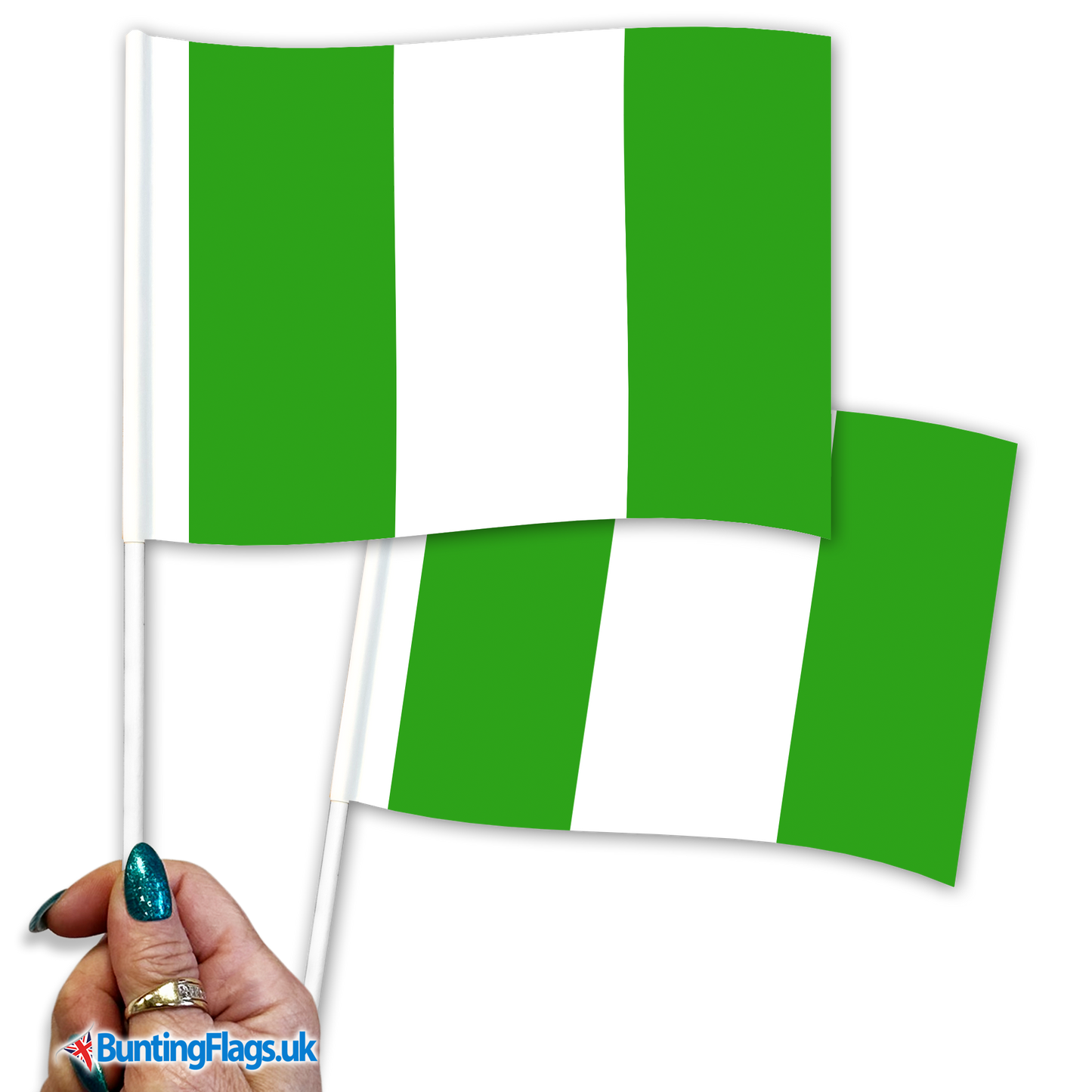 Nigeria hand waving flags