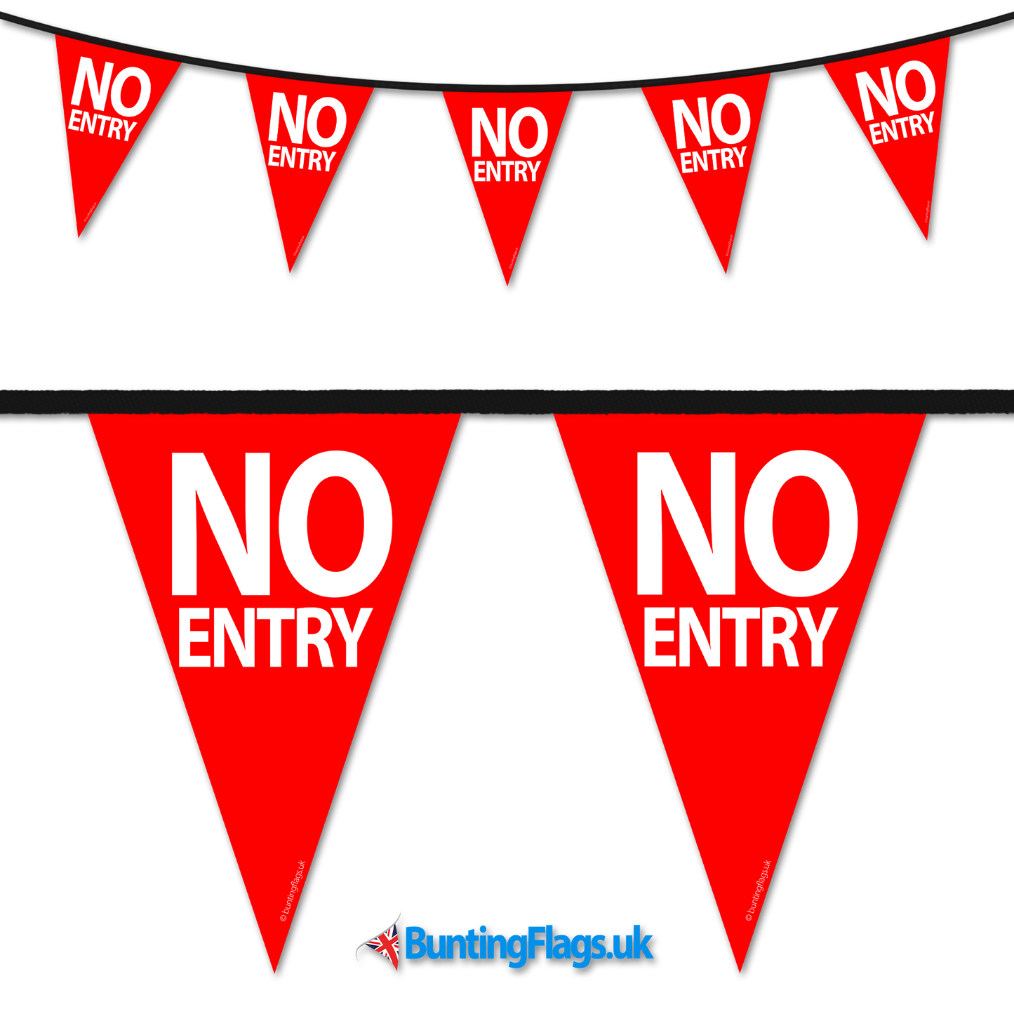Barrier Bunting - No Entry Red
