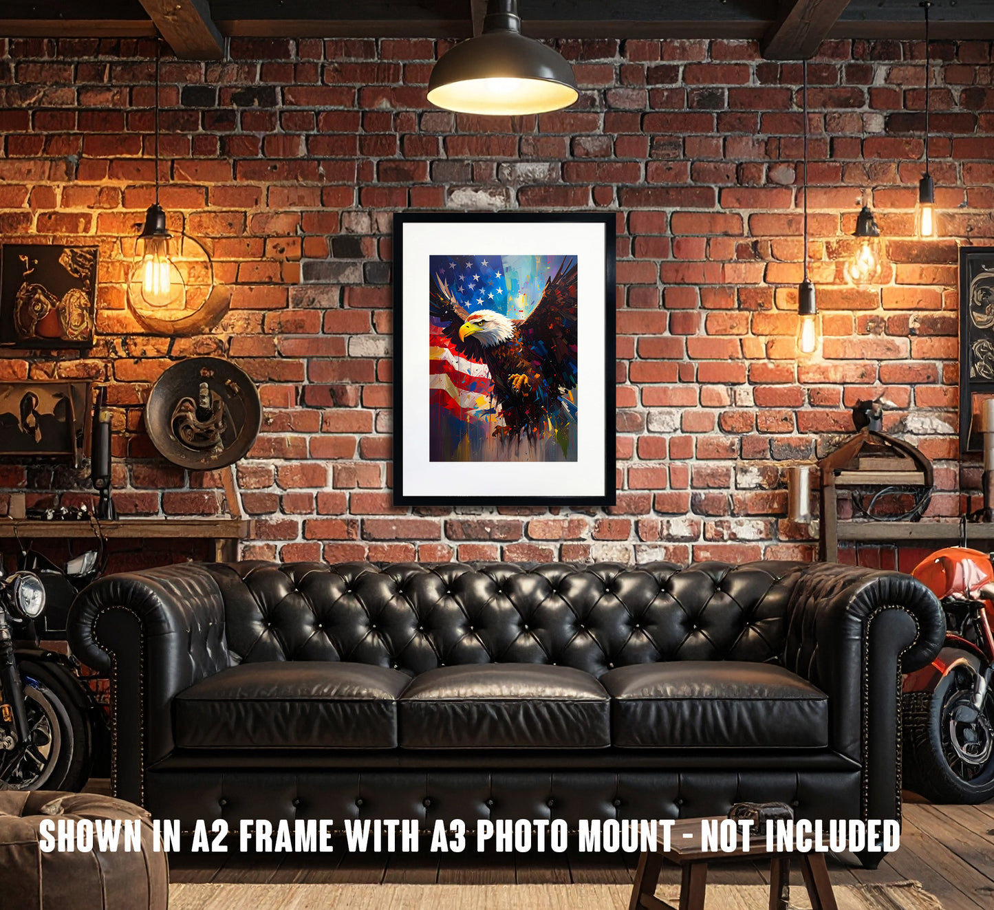 Painted American Eagle – Bold Patriot Brushstrokes A3 Poster