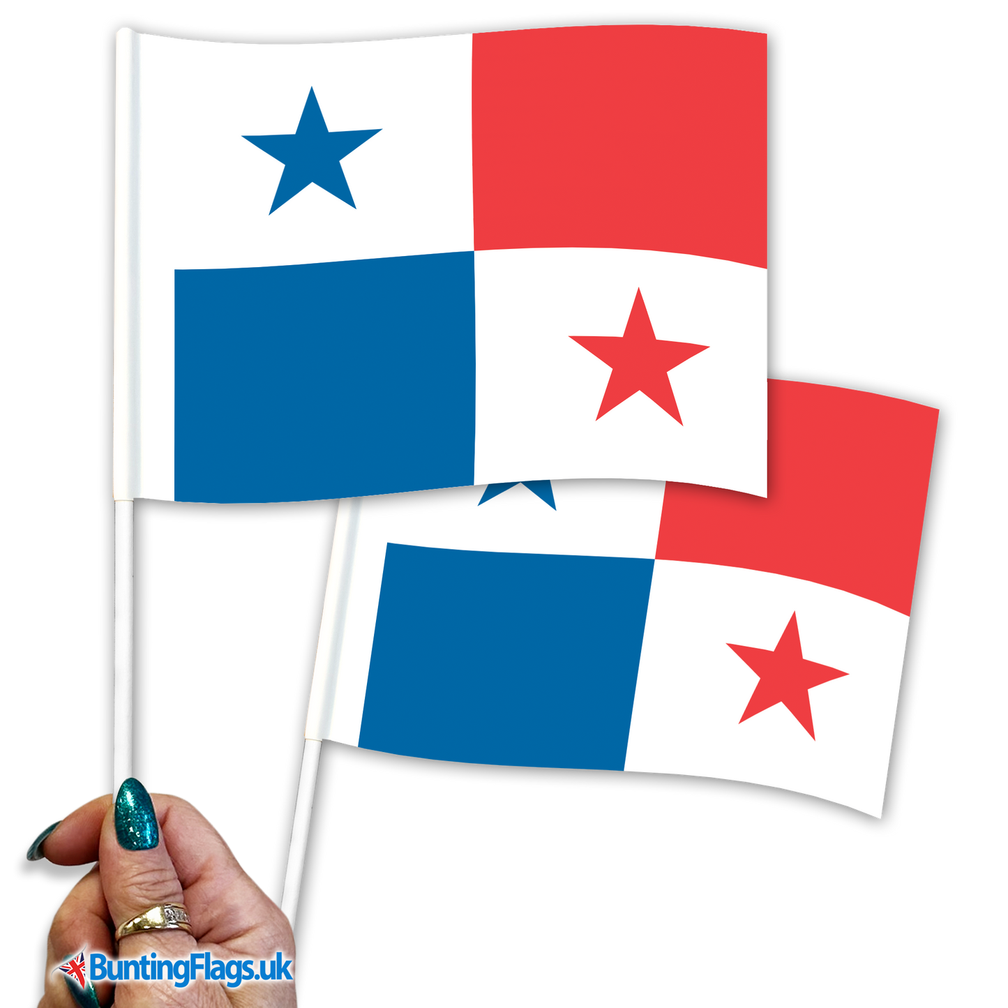 Panama hand waving flags