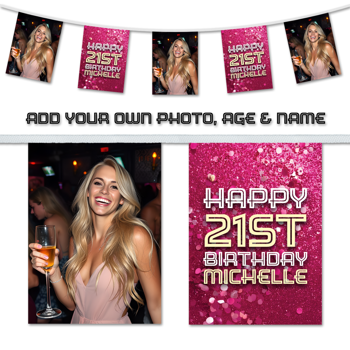 Personalised birthday party bunting