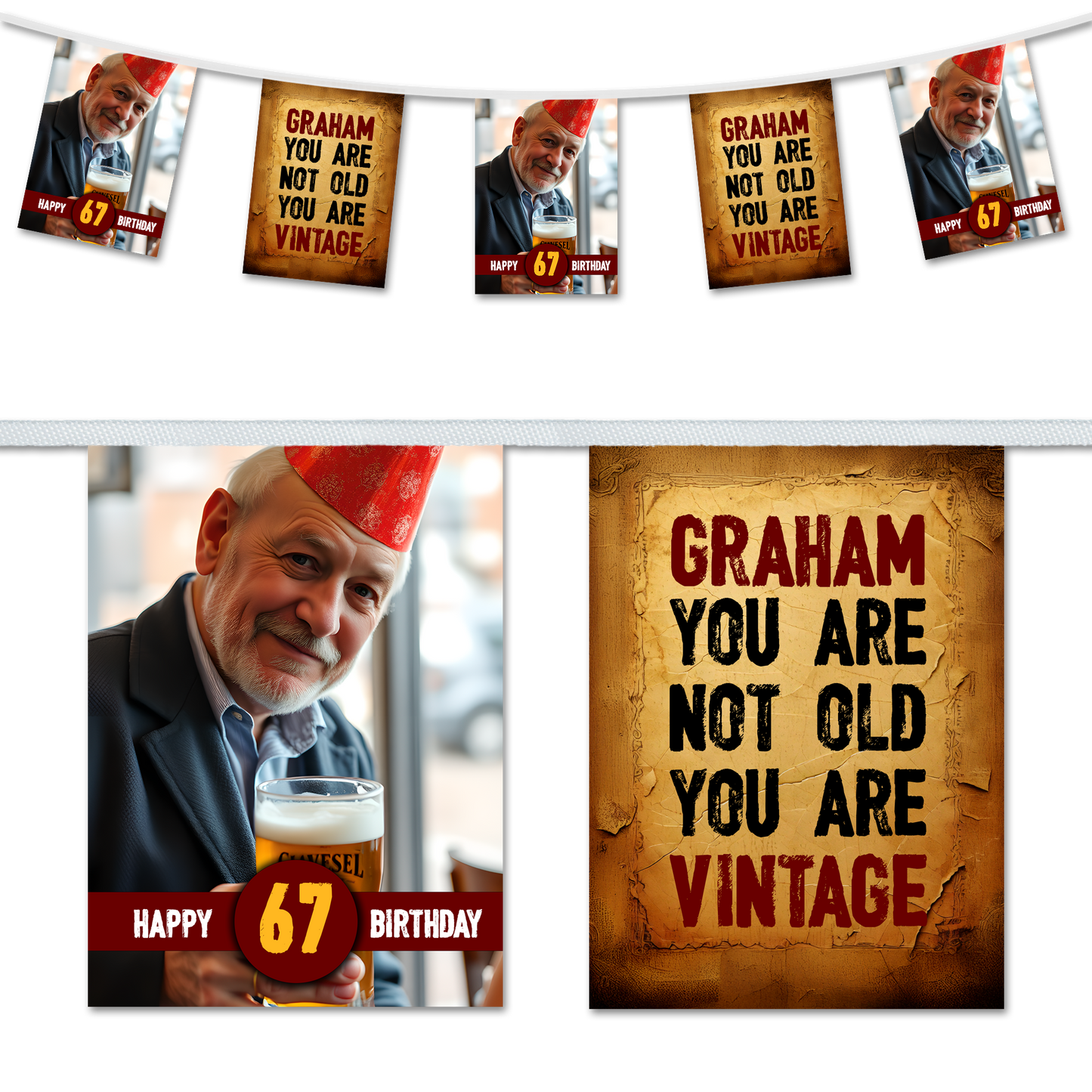 You Are Vintage Personalised Bunting