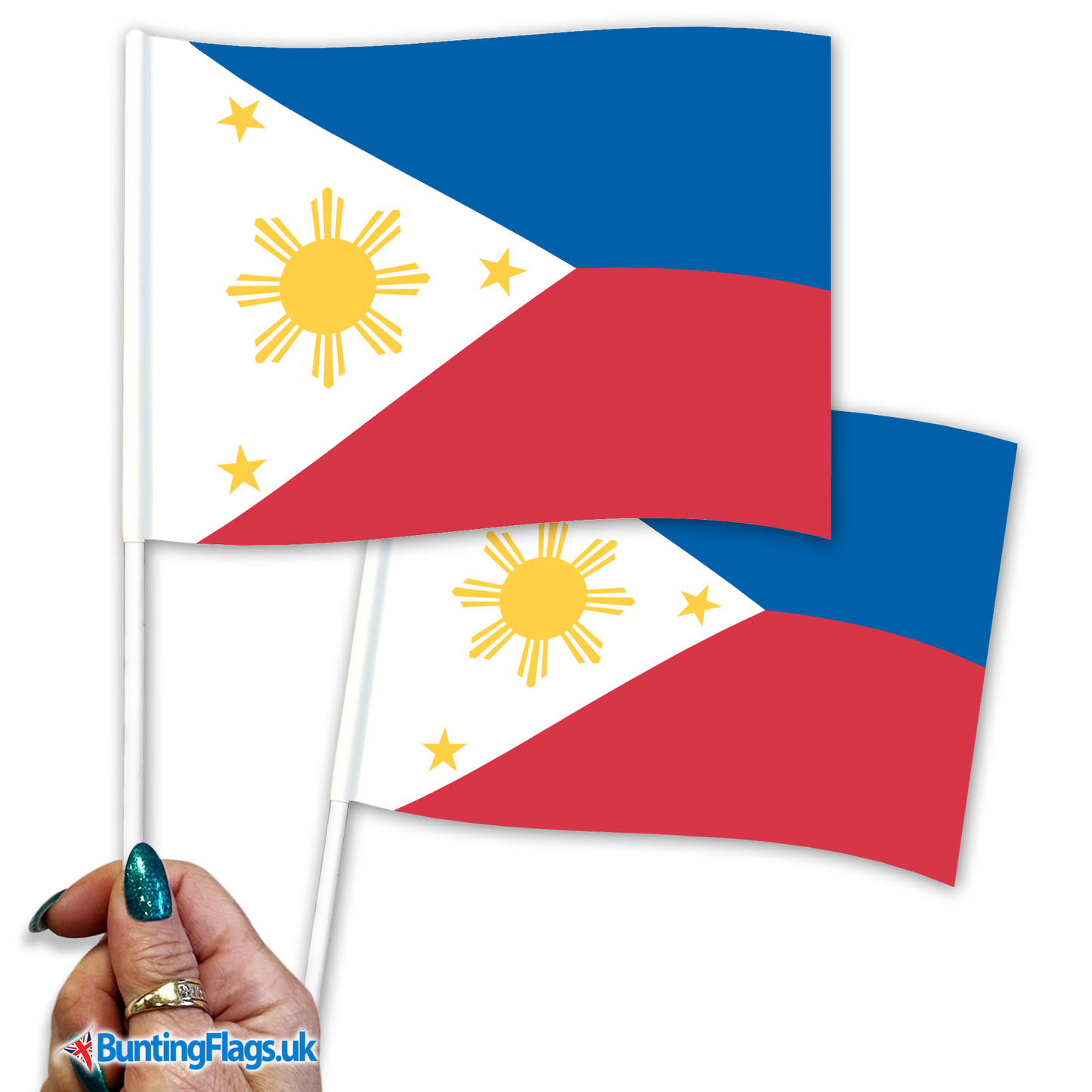 Philippines hand waving flags