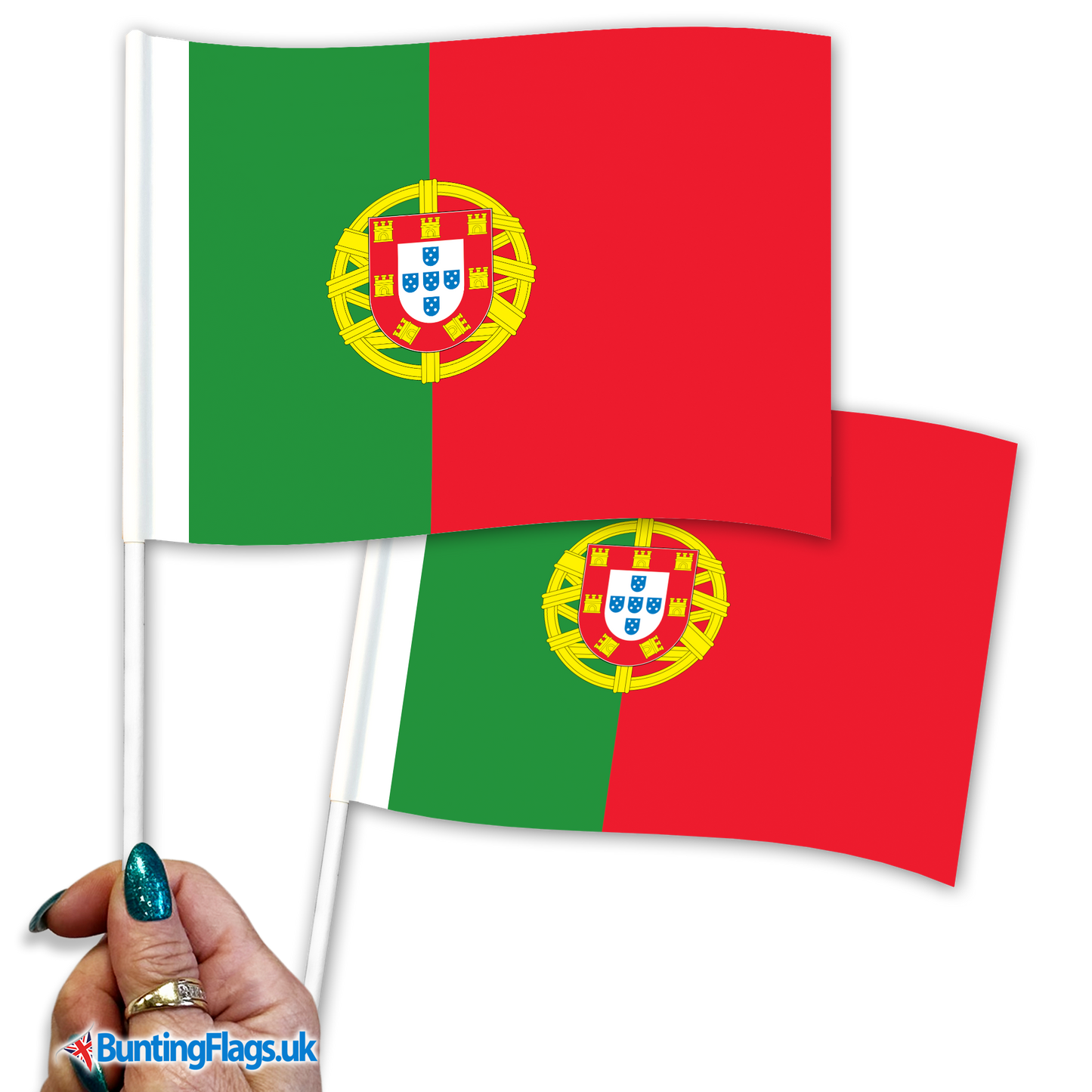 Portugal hand waving flags