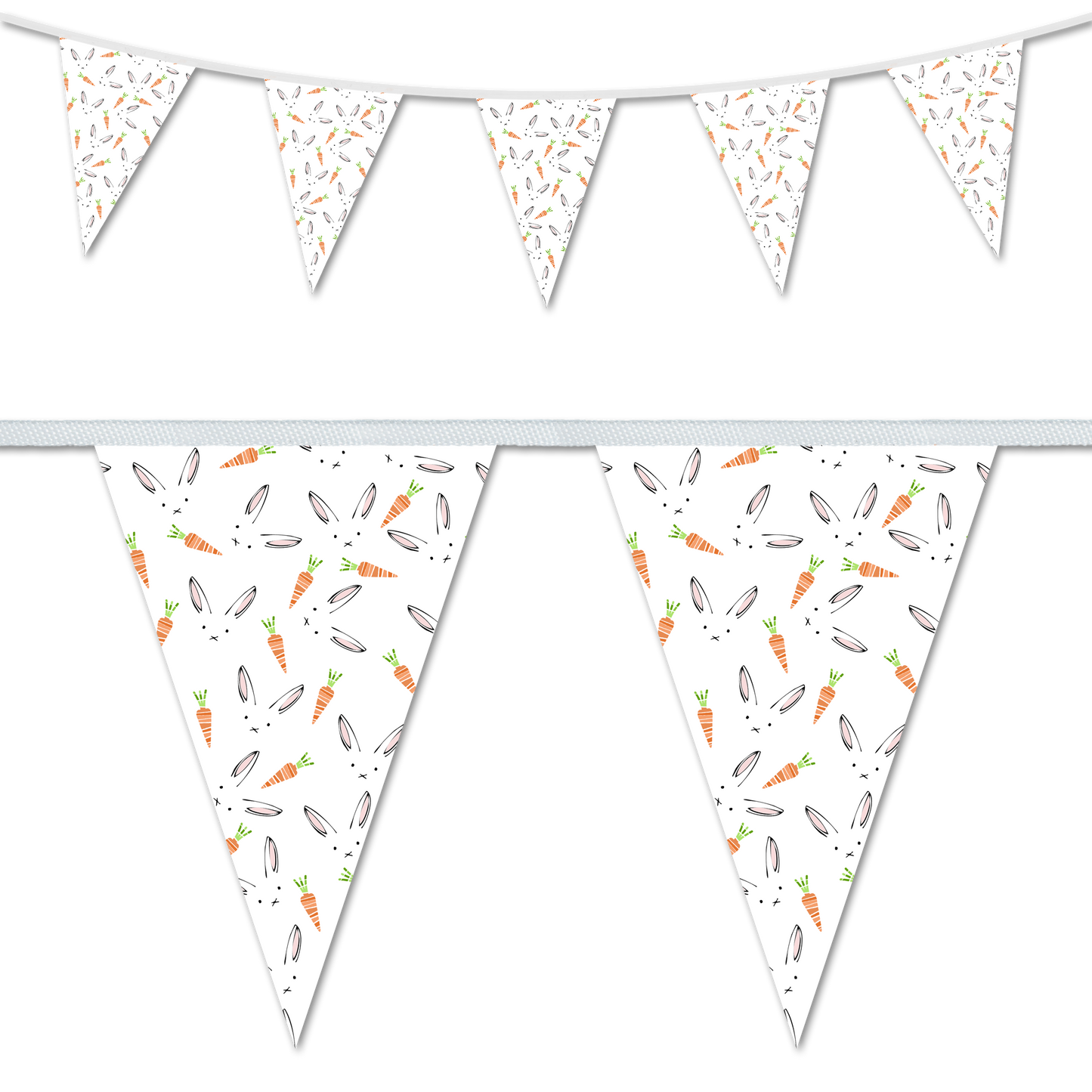 Rabbit and carrot design bunting, a great decoration for a childrens room