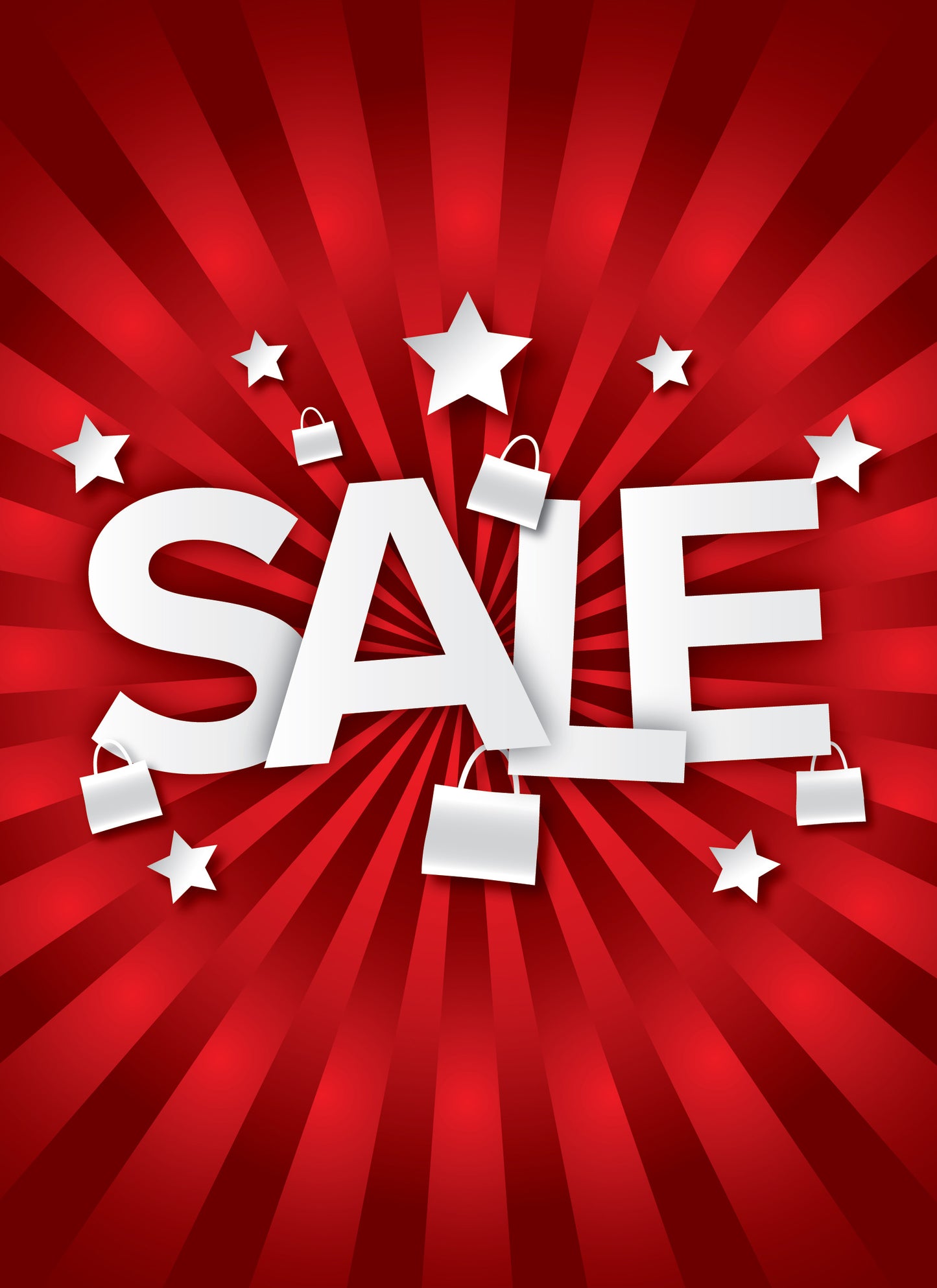Sale Stars Design A3 Poster in Red