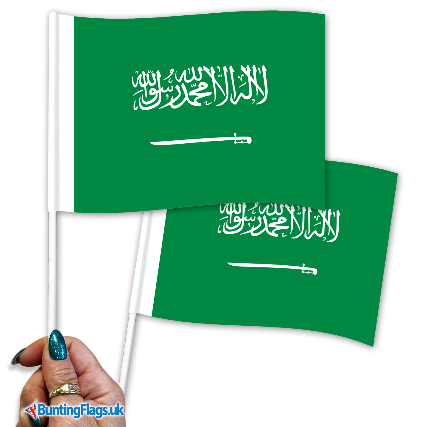 Saudi Arabia hand waving flags