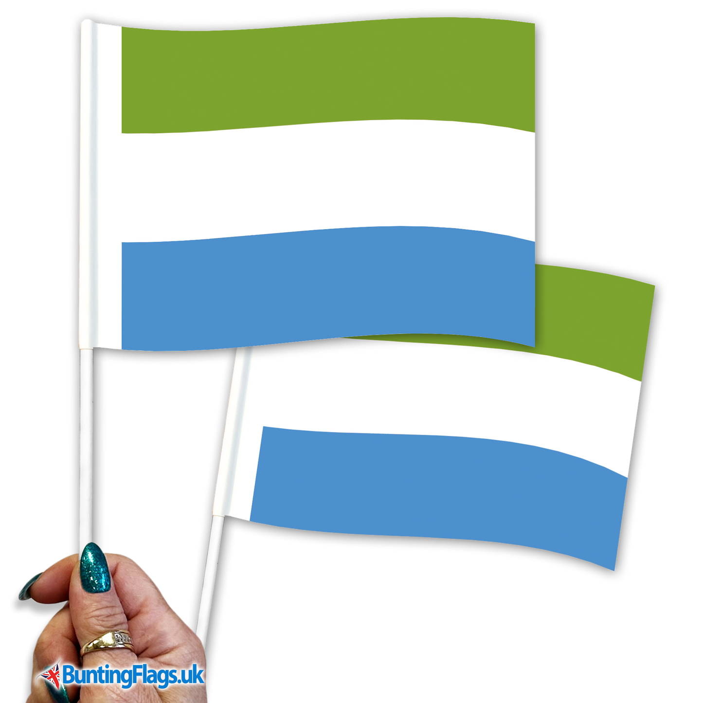Sierra Leone hand waving flags