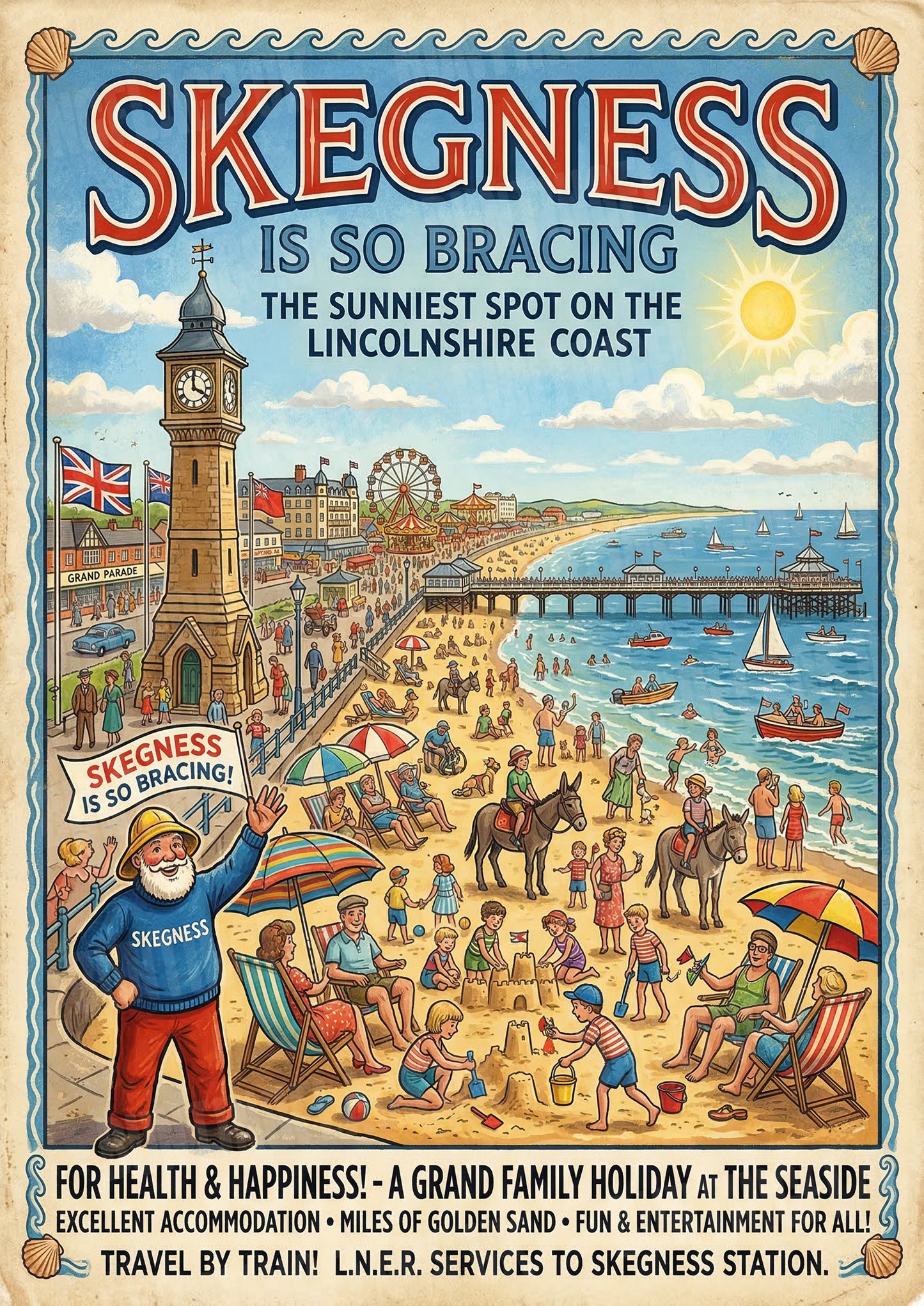 Skegness – Is So Bracing! – Vintage Travel Poster