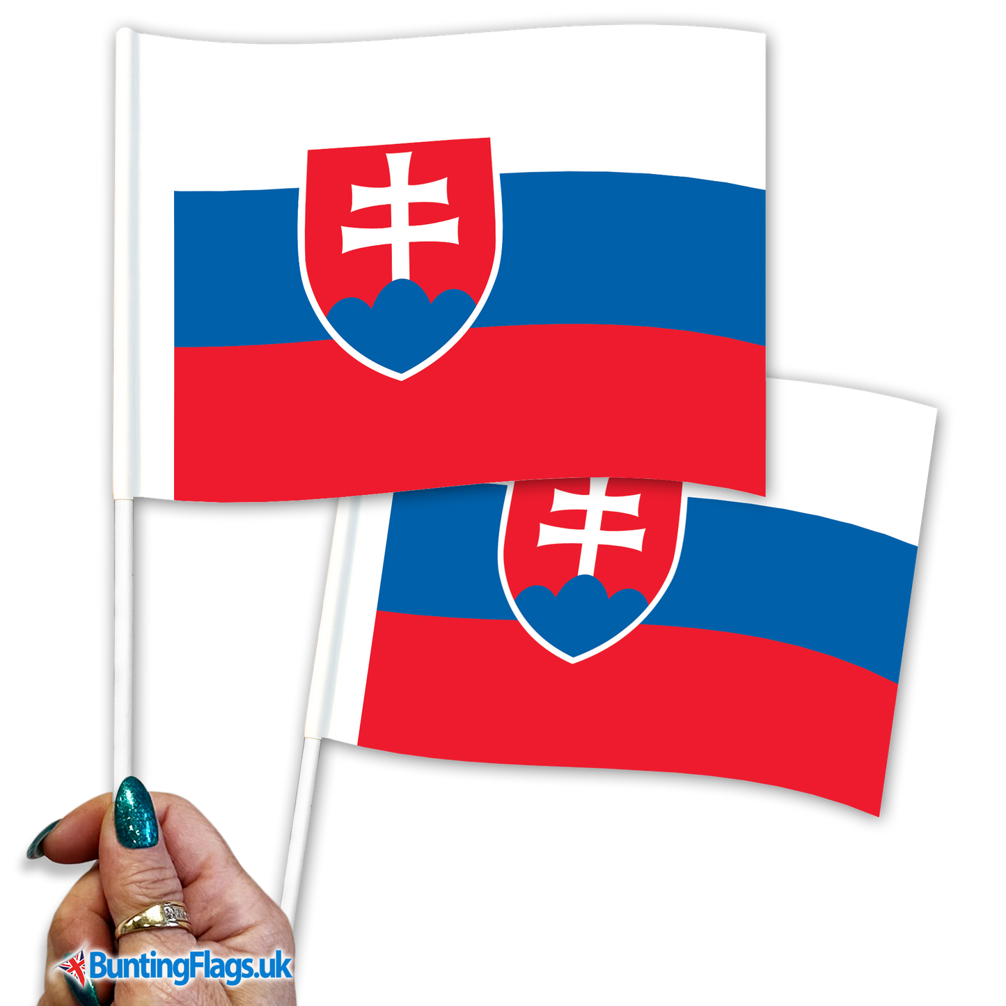 Slovakia hand waving flags
