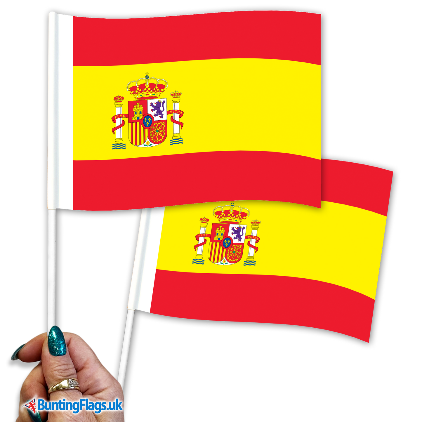 Spain hand waving flags