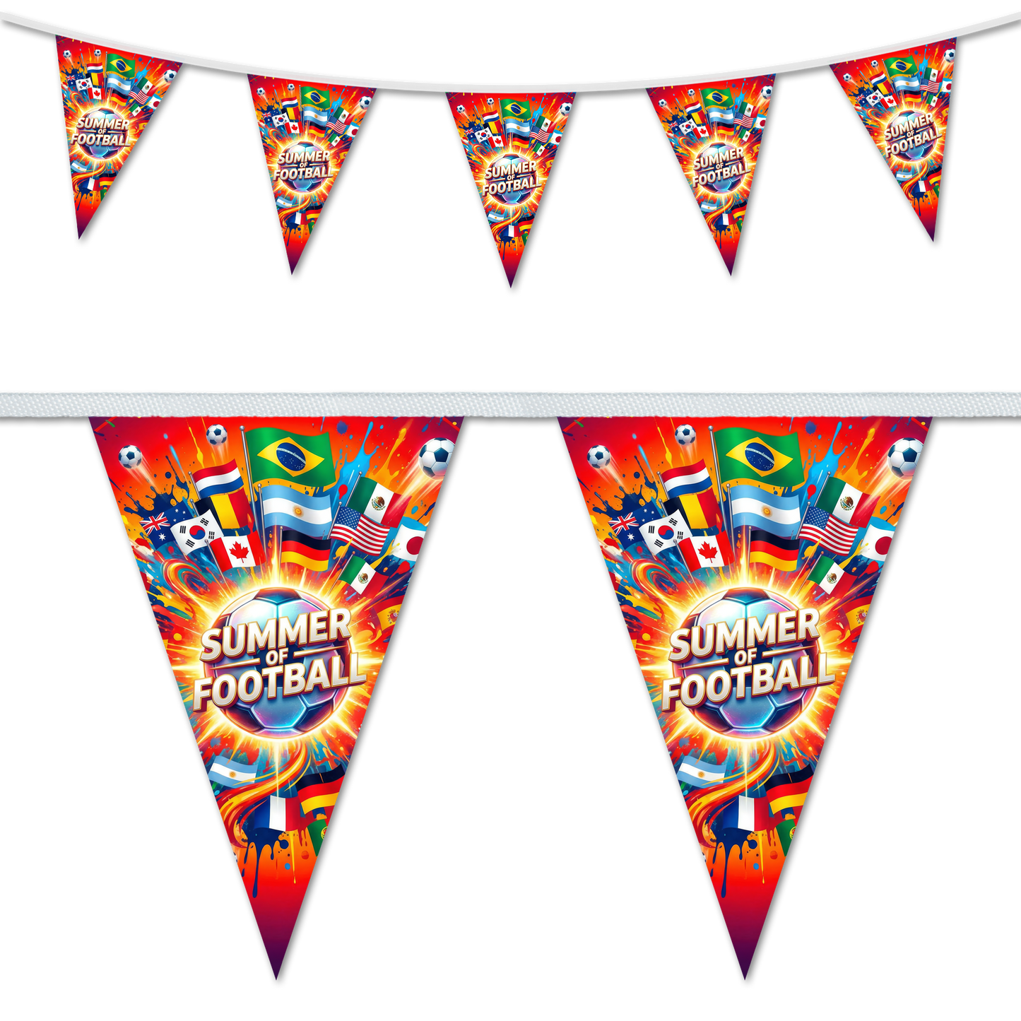 Summer of Football Balls and Flags design