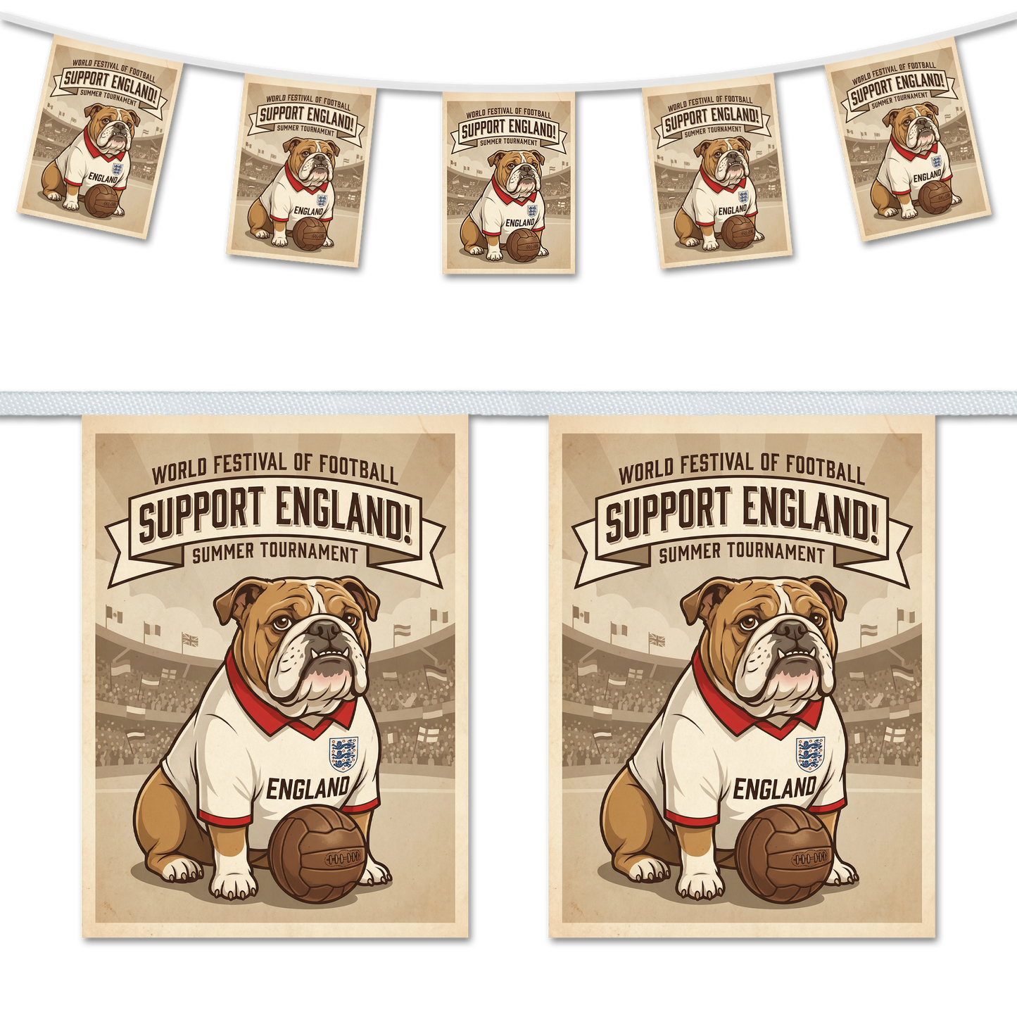 Support England Summer Tournament A5 Bunting