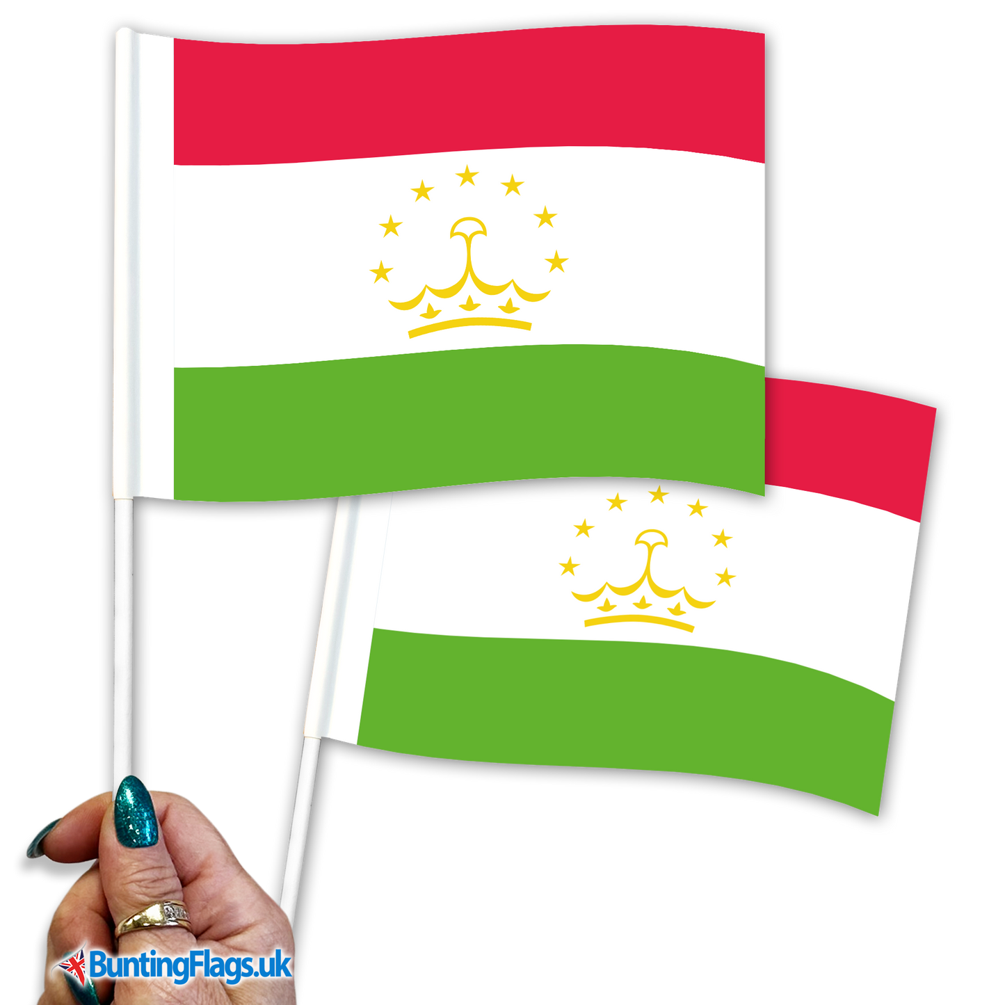 Tajikistan hand waving flags