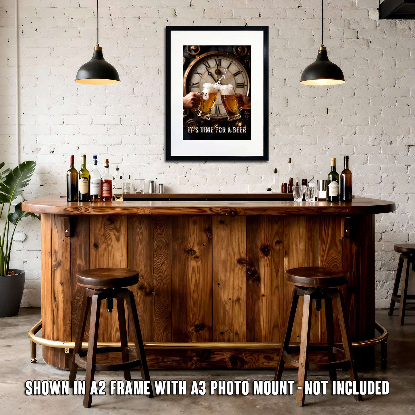 It's Time For A Beer Steampunk Style A3 Poster