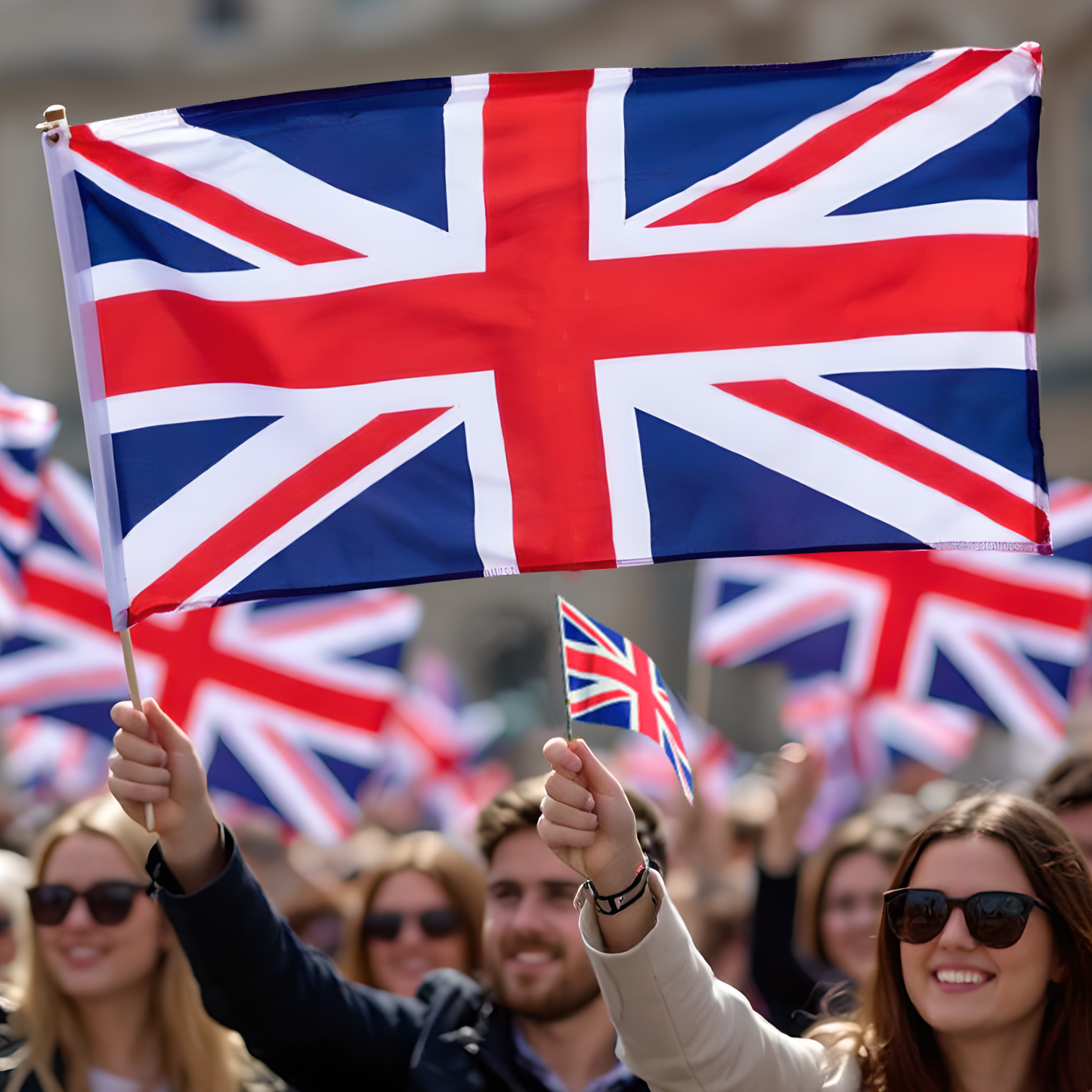 Union Jack being flown with British Pride