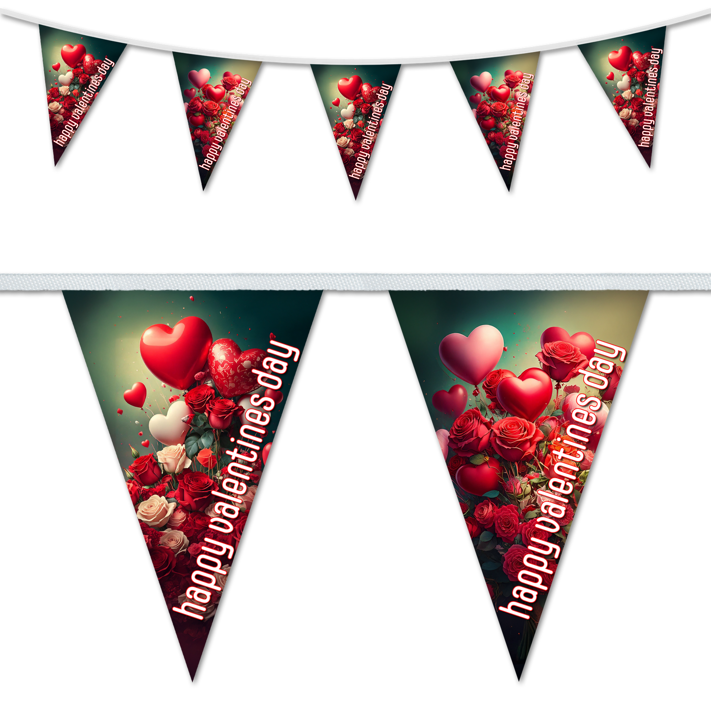 Valentine Roses Hearts & Balloons Bunting