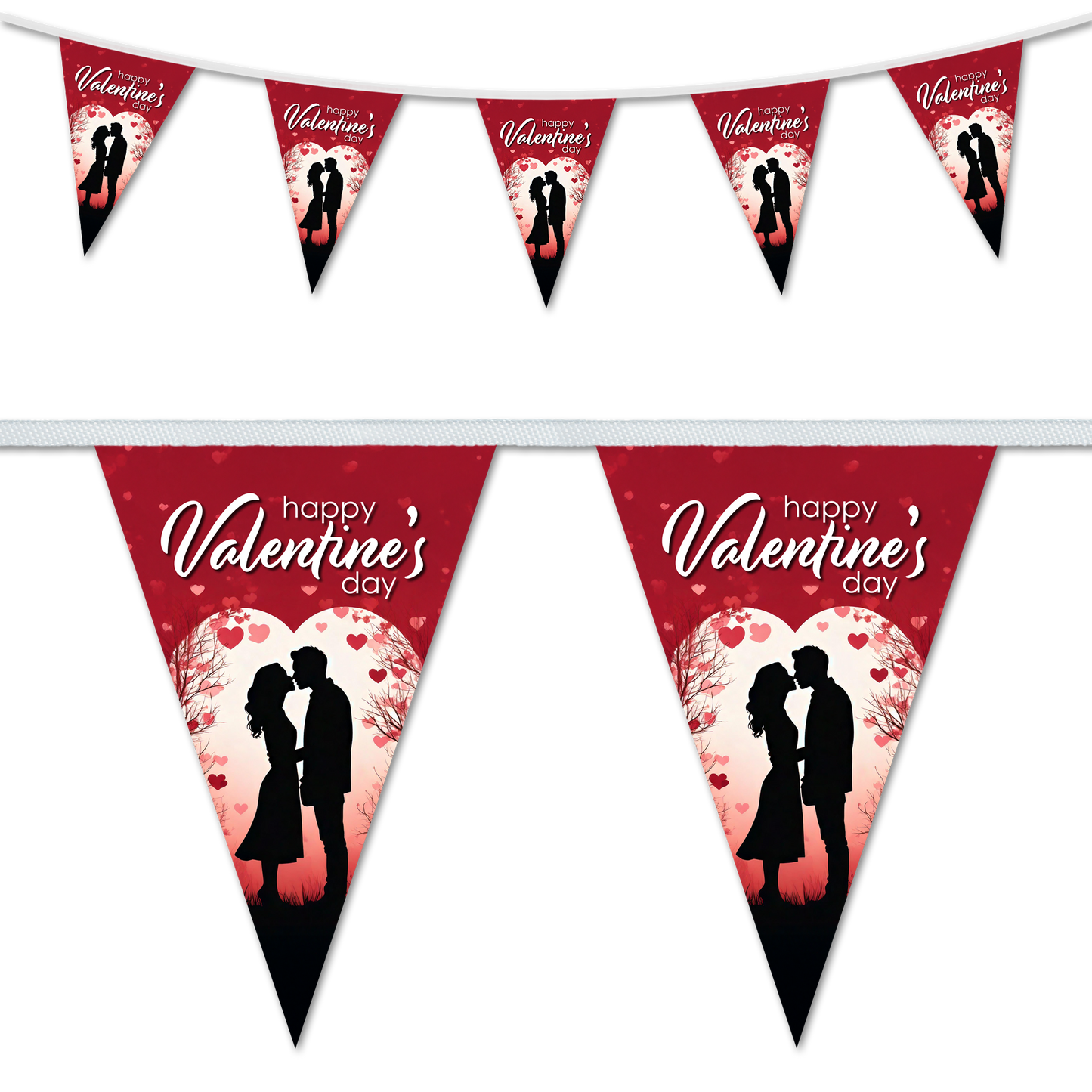 Happy Valentines Kiss in Heart Bunting