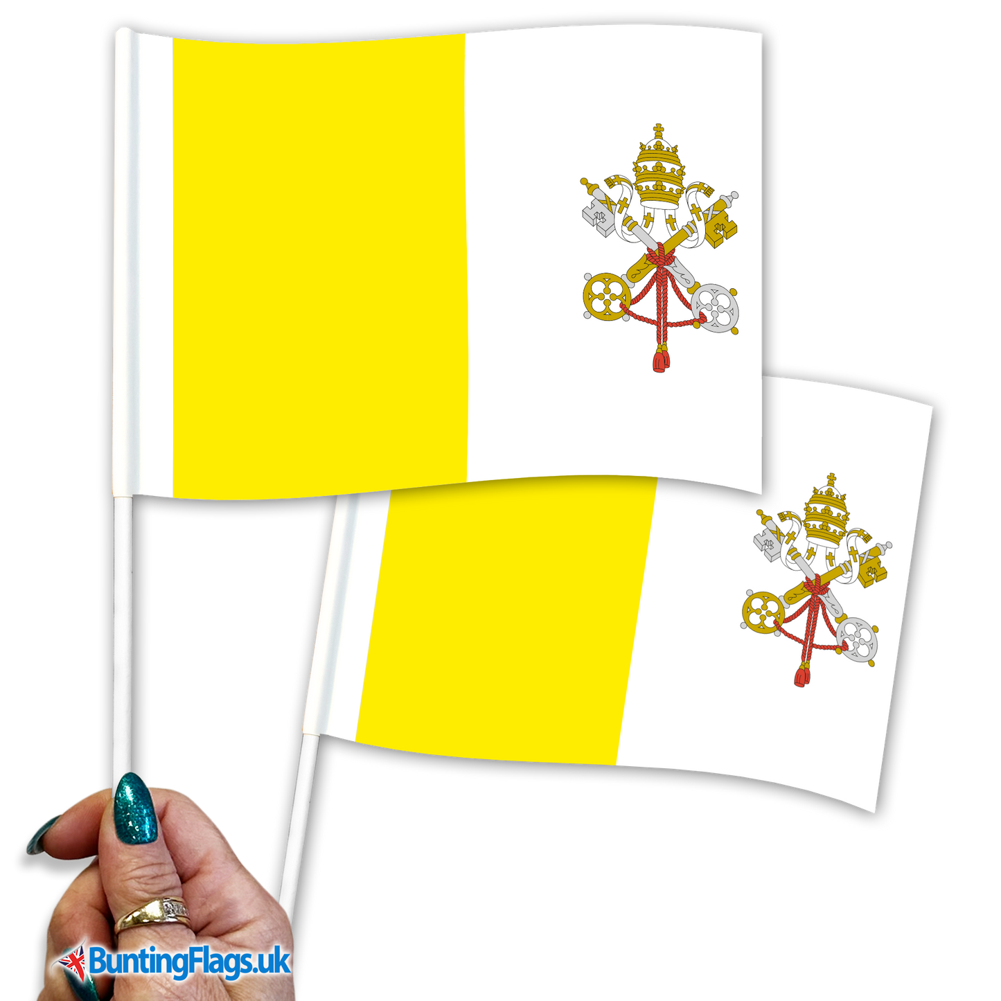 Vatican City hand waving flags