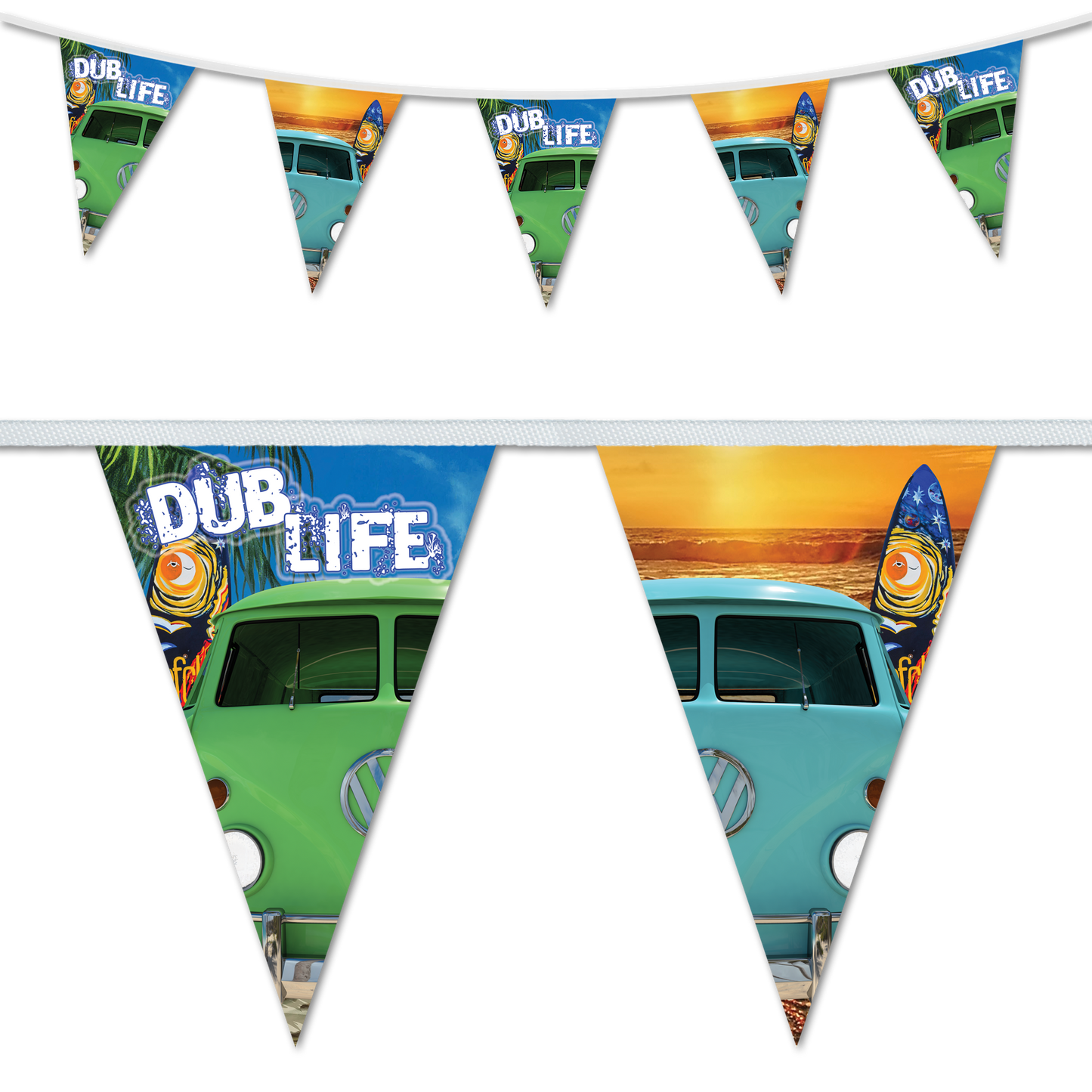 VeeDub Surfing Triangular Bunting