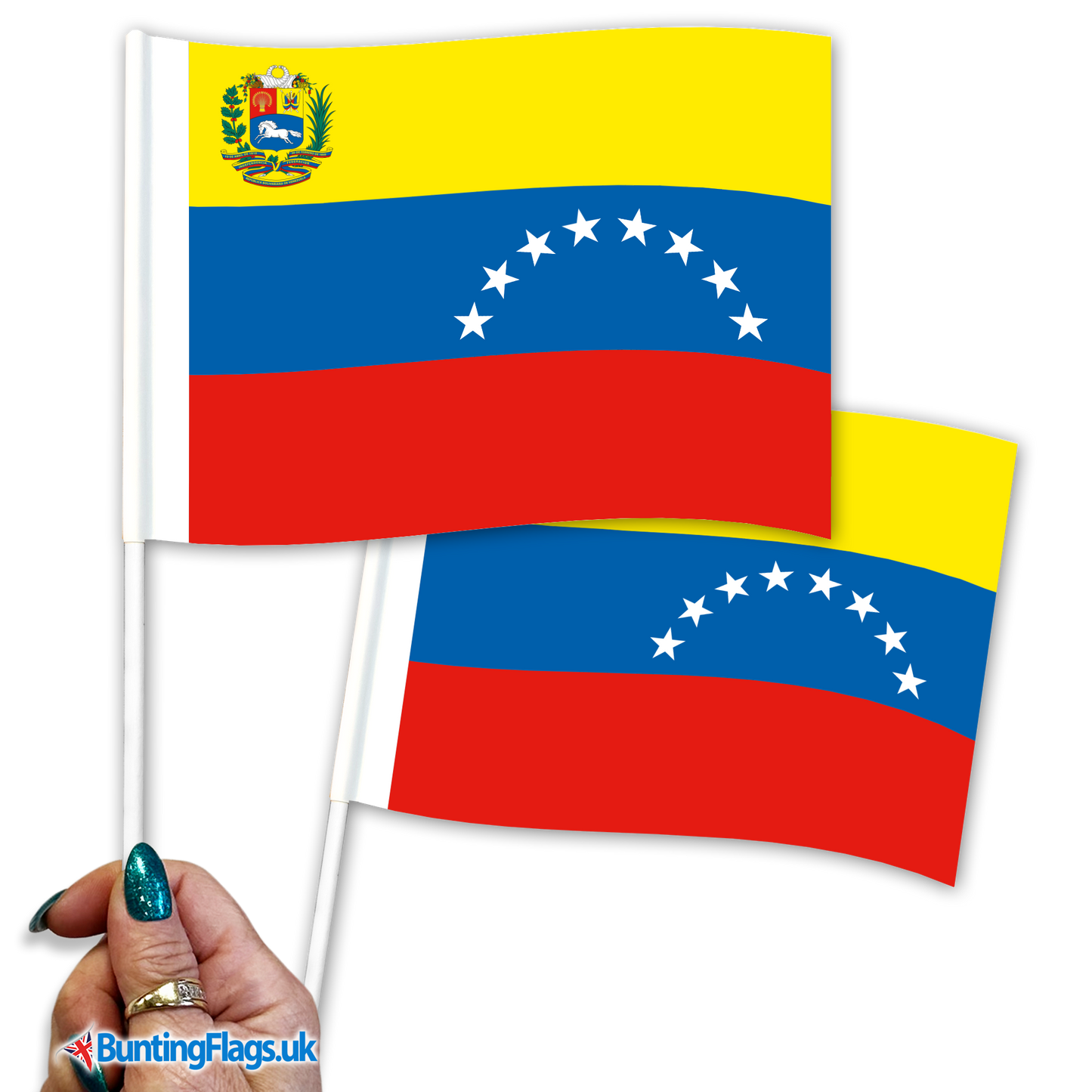 Venezuela hand waving flags