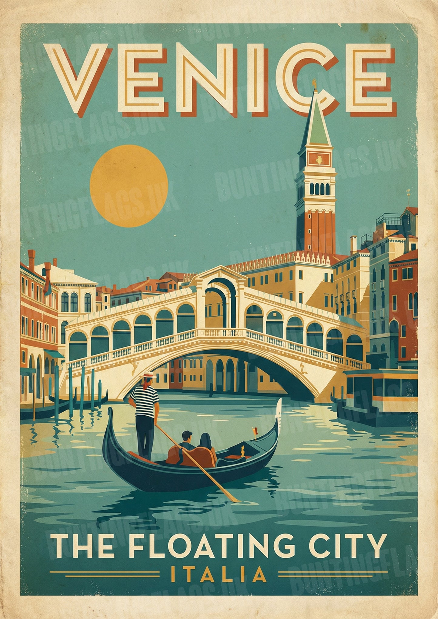 Venice: The Floating City – Vintage Travel Poster