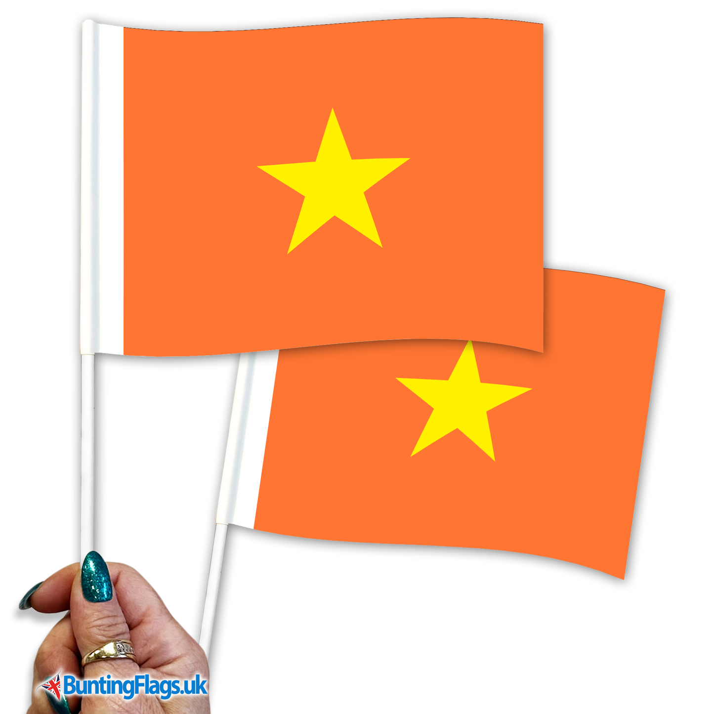 Vietnam hand waving flags