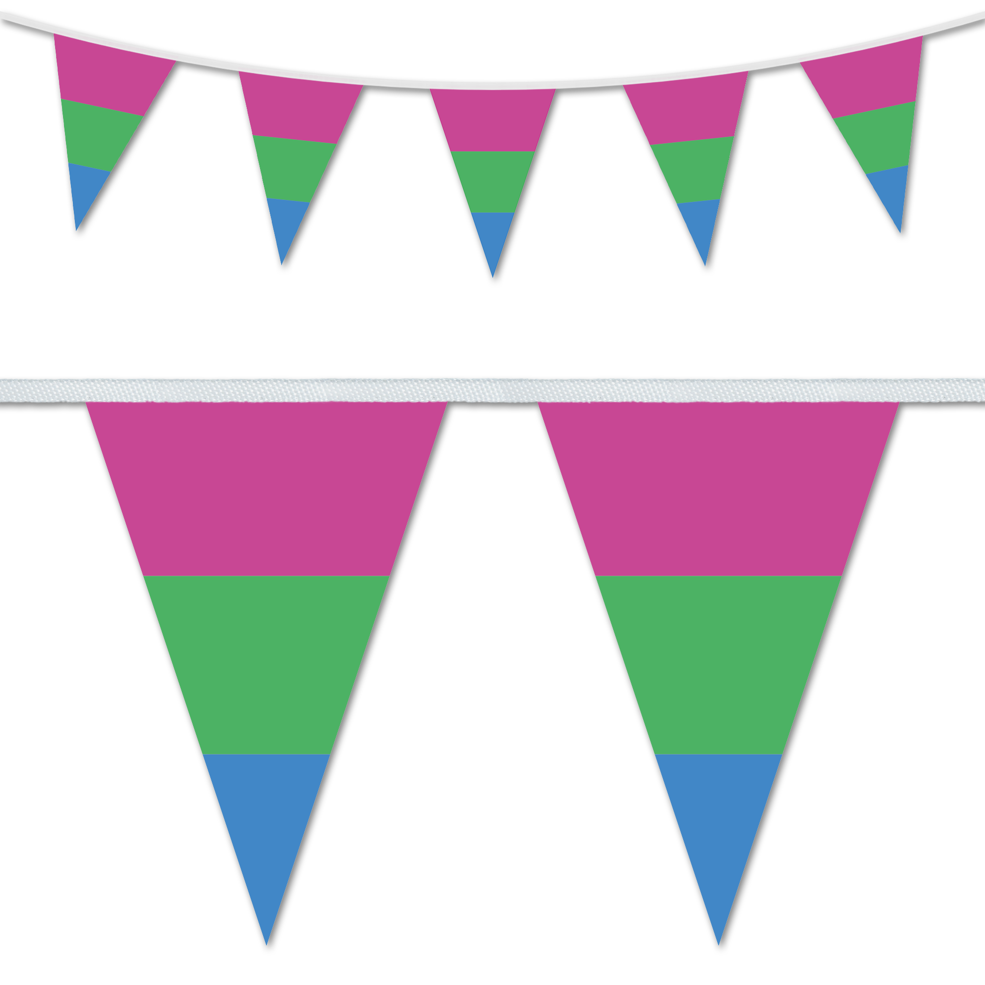 Cal Poly Triangular Flag Polysexual Pride Triangular Bunting – BuntingFlags.uk
