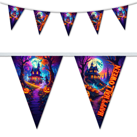 Haunted House Bunting A5 Triangles
