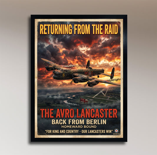 Avro Lancaster – Returning From the Raid – Vintage WWII Poster
