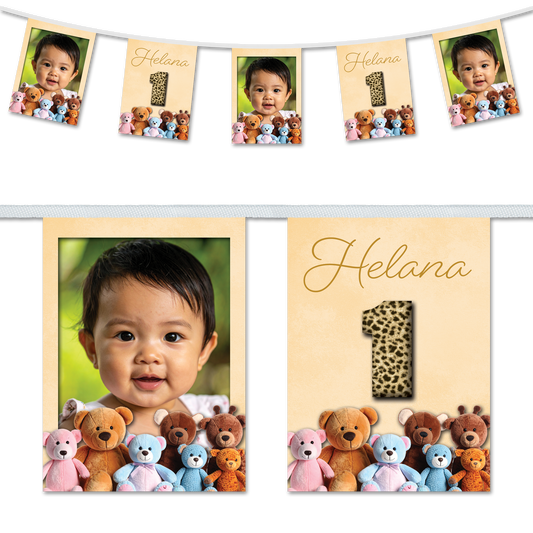Personalised Baby Birthday Party Bunting Decoration