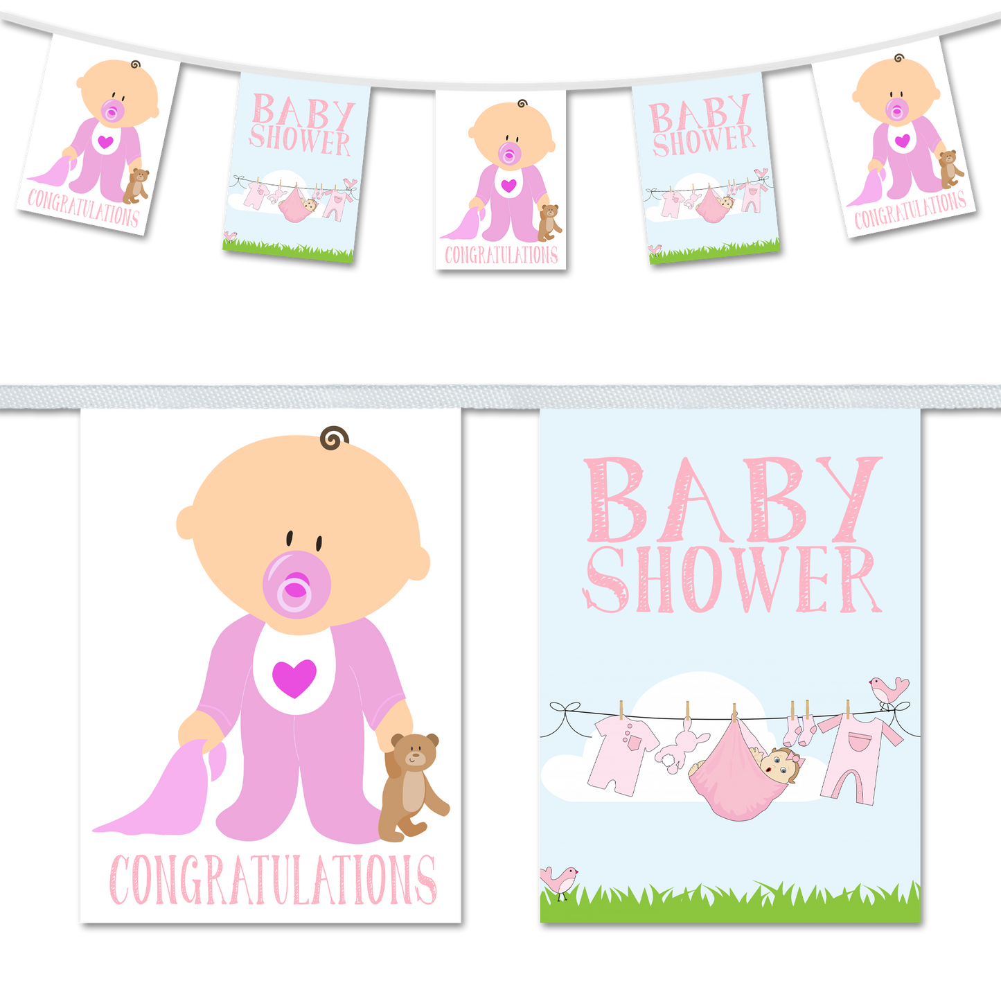 Baby Shower Girl Baby & Clothes Design