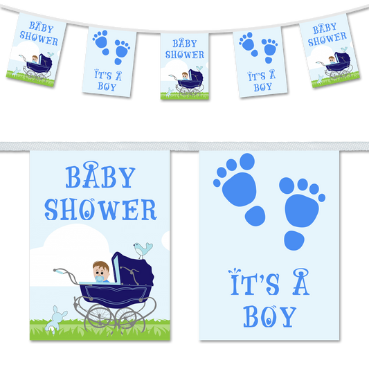 Baby Shower Boy Prints & Pram Design