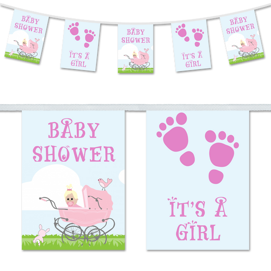 Baby Shower Girl Prints & Pram Design