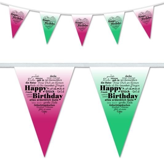 Birthday - Words in a Heart Design