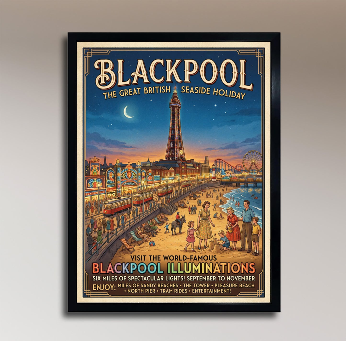 Blackpool – The Great British Seaside Holiday – Vintage Travel Poster