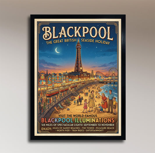 Blackpool – The Great British Seaside Holiday – Vintage Travel Poster