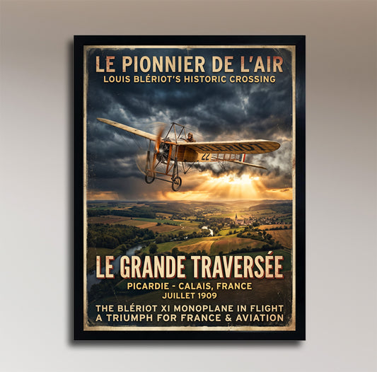Blériot XI – Le Pionnier de l’Air – Louis Blériot’s Historic Crossing – Vintage Poster