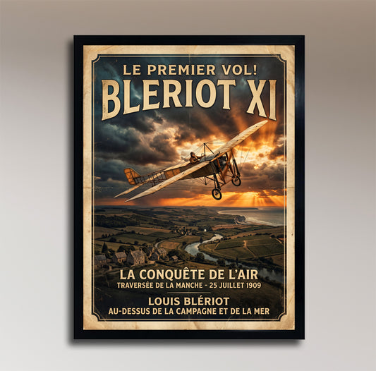 Blériot XI First Flight Vintage Aviation Poster – La Conquête de l'Air Art