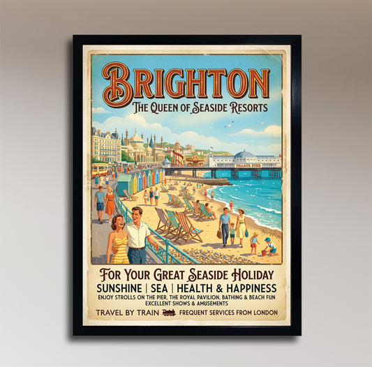 Brighton – The Queen of Seaside Resorts – Vintage Travel Poster