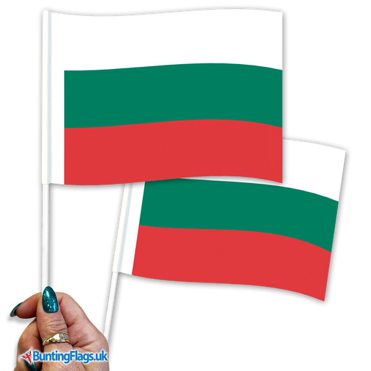 Bulgaria hand waving flags
