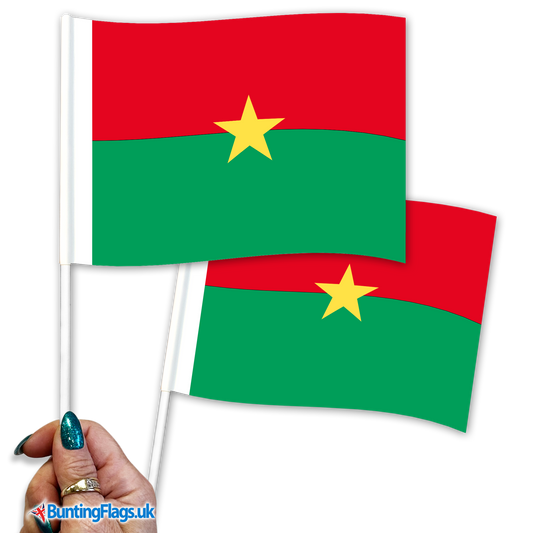 Burkina Faso hand waving flags