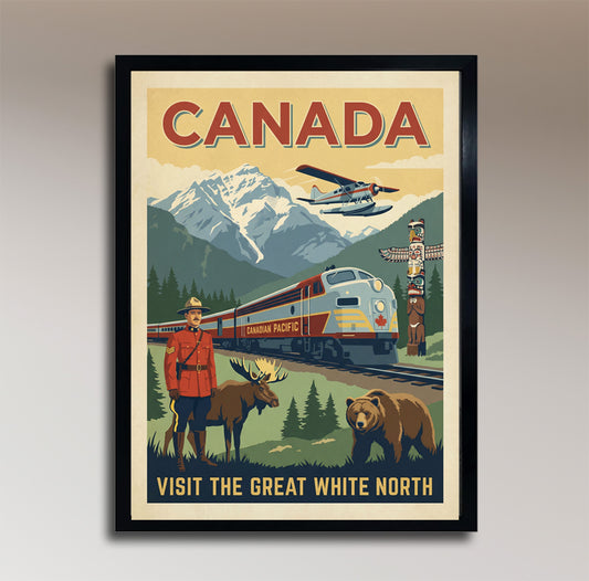 Canada: Visit the Great White North – Vintage Canadian Pacific Travel Poster