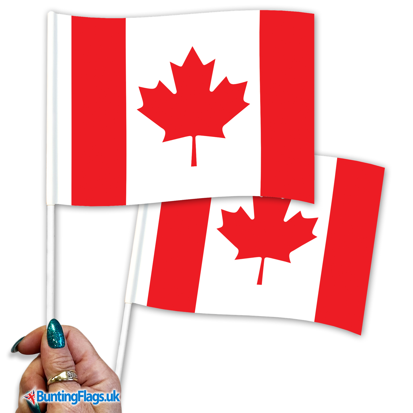 Canada hand waving flags